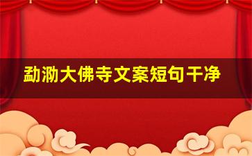 勐泐大佛寺文案短句干净