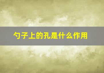 勺子上的孔是什么作用