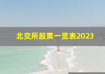 北交所股票一览表2023