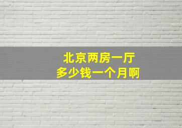 北京两房一厅多少钱一个月啊