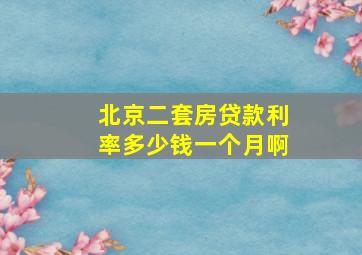 北京二套房贷款利率多少钱一个月啊