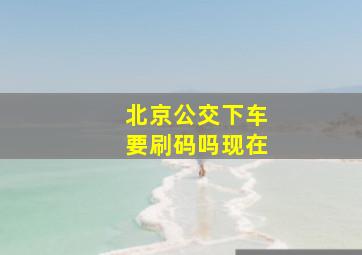 北京公交下车要刷码吗现在