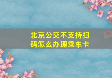 北京公交不支持扫码怎么办理乘车卡