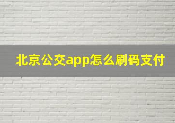 北京公交app怎么刷码支付