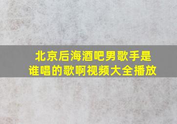 北京后海酒吧男歌手是谁唱的歌啊视频大全播放