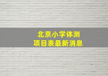 北京小学体测项目表最新消息