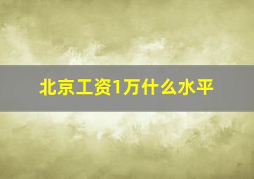 北京工资1万什么水平