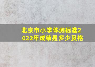 北京市小学体测标准2022年成绩是多少及格