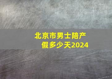 北京市男士陪产假多少天2024