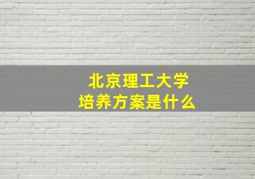 北京理工大学培养方案是什么