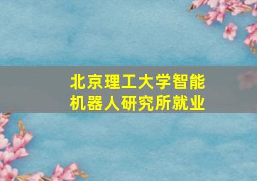 北京理工大学智能机器人研究所就业