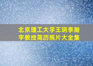 北京理工大学王玥李瀚宇教授简历照片大全集