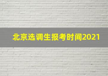 北京选调生报考时间2021