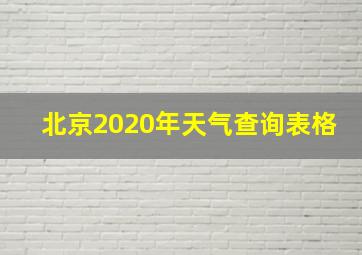 北京2020年天气查询表格