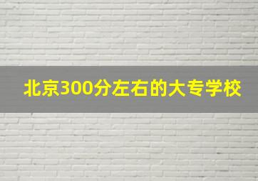 北京300分左右的大专学校