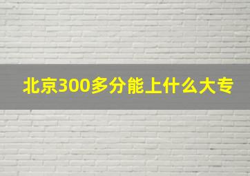 北京300多分能上什么大专