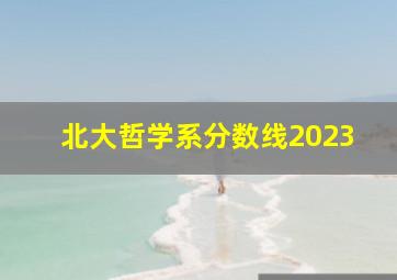 北大哲学系分数线2023