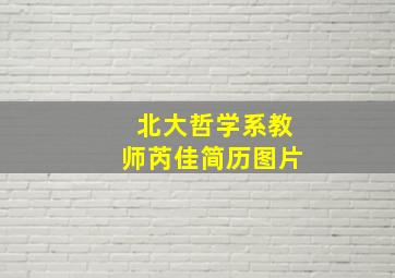 北大哲学系教师芮佳简历图片