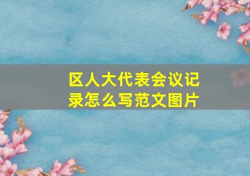 区人大代表会议记录怎么写范文图片