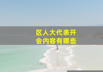 区人大代表开会内容有哪些