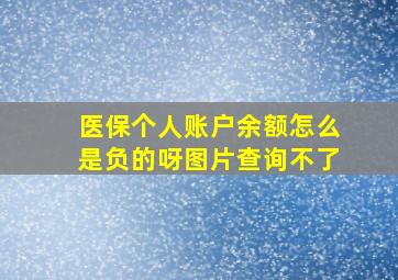 医保个人账户余额怎么是负的呀图片查询不了