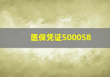 医保凭证500058