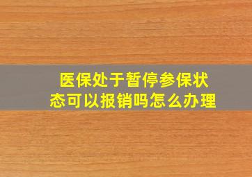 医保处于暂停参保状态可以报销吗怎么办理