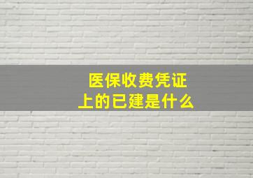 医保收费凭证上的已建是什么