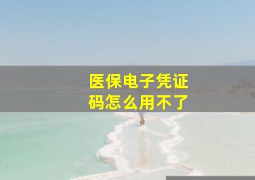 医保电子凭证码怎么用不了