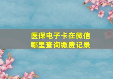 医保电子卡在微信哪里查询缴费记录