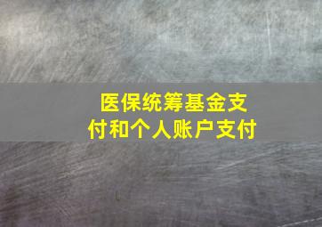 医保统筹基金支付和个人账户支付