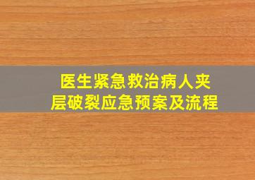 医生紧急救治病人夹层破裂应急预案及流程