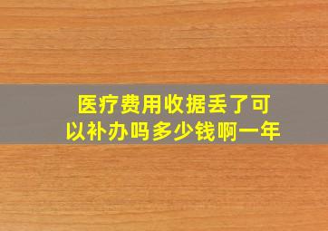 医疗费用收据丢了可以补办吗多少钱啊一年