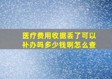 医疗费用收据丢了可以补办吗多少钱啊怎么查