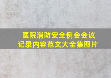 医院消防安全例会会议记录内容范文大全集图片