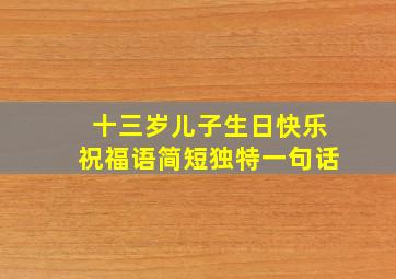 十三岁儿子生日快乐祝福语简短独特一句话