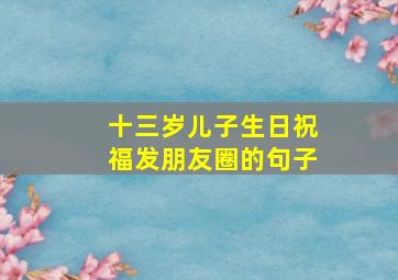 十三岁儿子生日祝福发朋友圈的句子