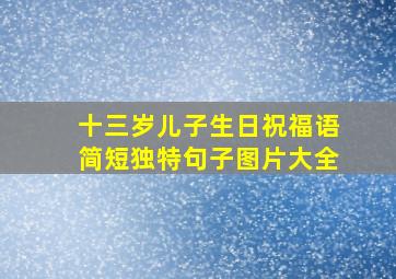 十三岁儿子生日祝福语简短独特句子图片大全