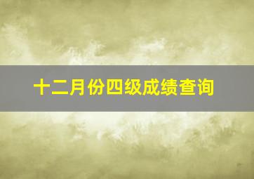 十二月份四级成绩查询