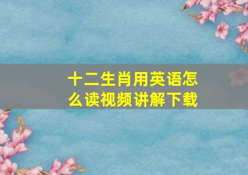 十二生肖用英语怎么读视频讲解下载