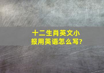 十二生肖英文小报用英语怎么写?