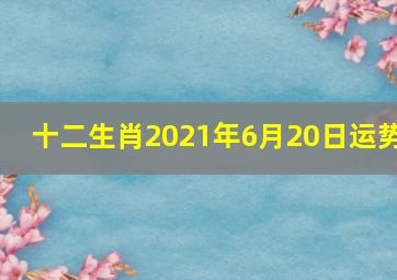 十二生肖2021年6月20日运势