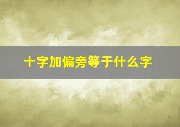 十字加偏旁等于什么字