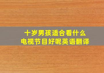 十岁男孩适合看什么电视节目好呢英语翻译