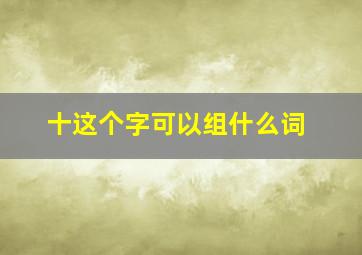 十这个字可以组什么词