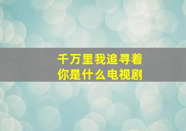 千万里我追寻着你是什么电视剧