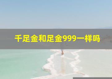 千足金和足金999一样吗