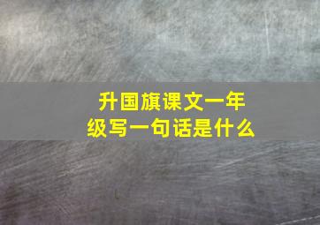 升国旗课文一年级写一句话是什么