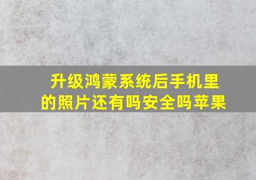 升级鸿蒙系统后手机里的照片还有吗安全吗苹果