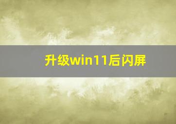 升级win11后闪屏